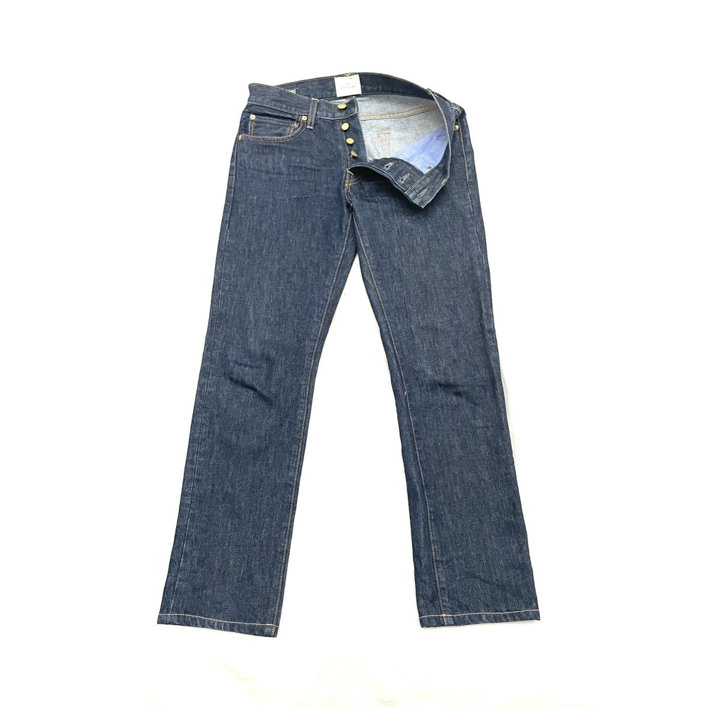 Sid Mashburn Button‎ Fly Straight Leg Jeans 28x30 Blue Dark Wash Made in USA